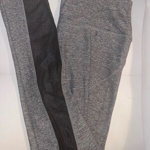 VS PINK Ultimate GRAY Leggings w Mesh on front of legs Great Condition